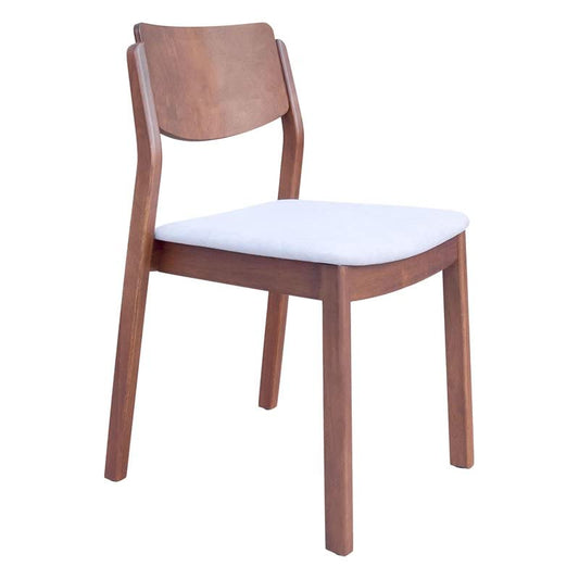 Zuo Modern Desdamona Dining Chair Gray & Walnut, Light Gray, Walnut