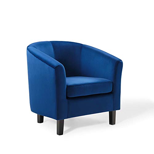 Modway Prospect Performance Velvet Upholstered Arm Chair in Navy