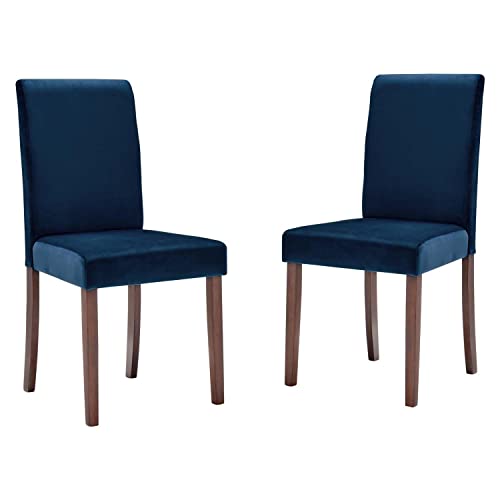 Modway Prosper Upholstered Velvet Dining Side Chair Set of 2, Navy
