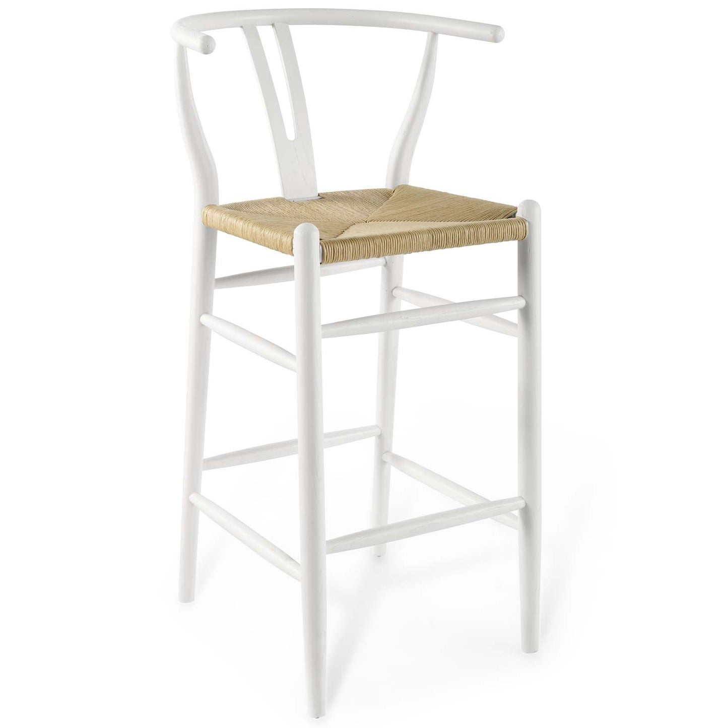 Modway Amish Wood Bar Stool Set of 2, White