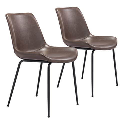 Zuo Modern Dining Chair (Set of 2) Brown Byron